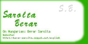 sarolta berar business card